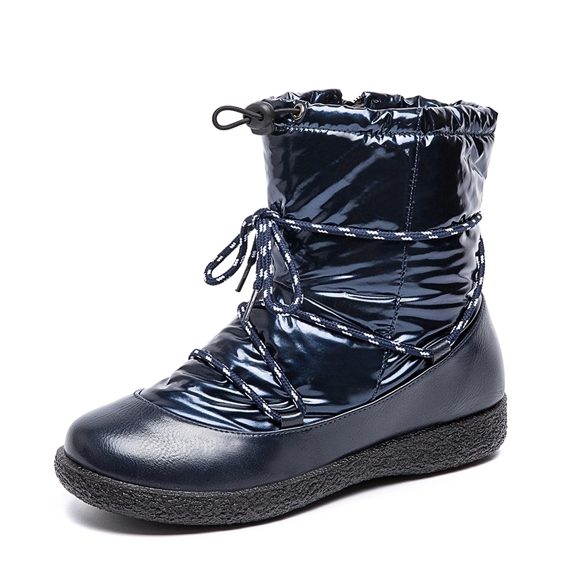 

2020 winter women boots warm casual non-slip solid color tube anti-horizontal bottom snow boots large size -43 #Gp5K, Black