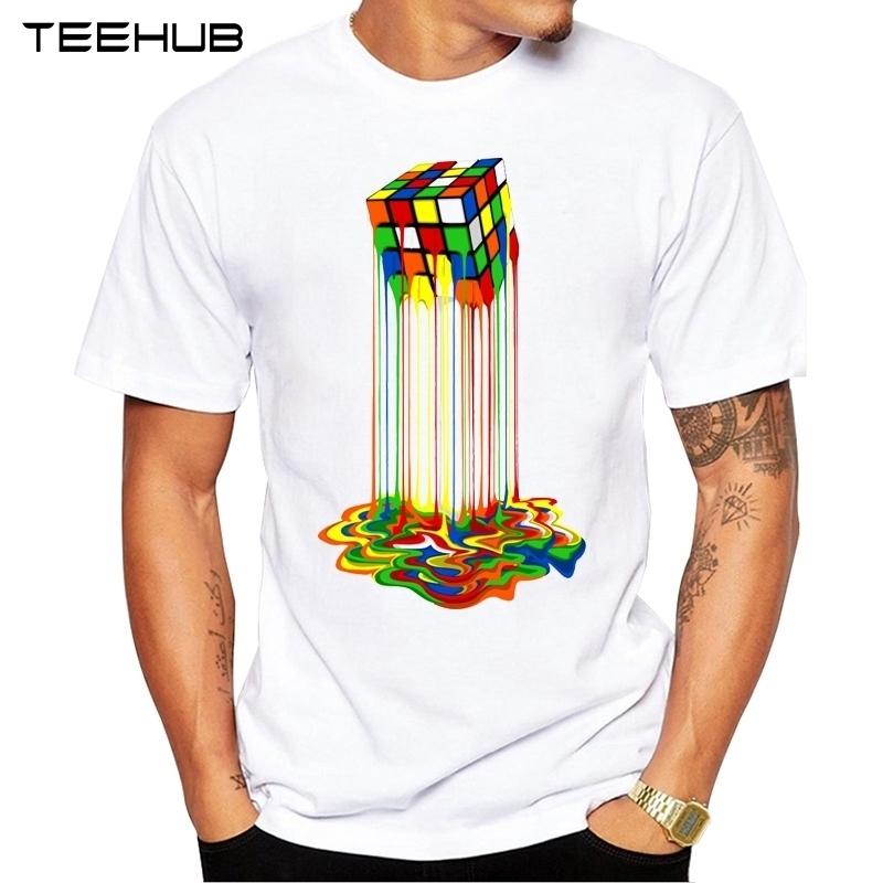 

TEEHUB Summer Abstraction melted cube Printed T-Shirt Short Sleeve Popular Design Tops Novelty Tee 200924, 1315
