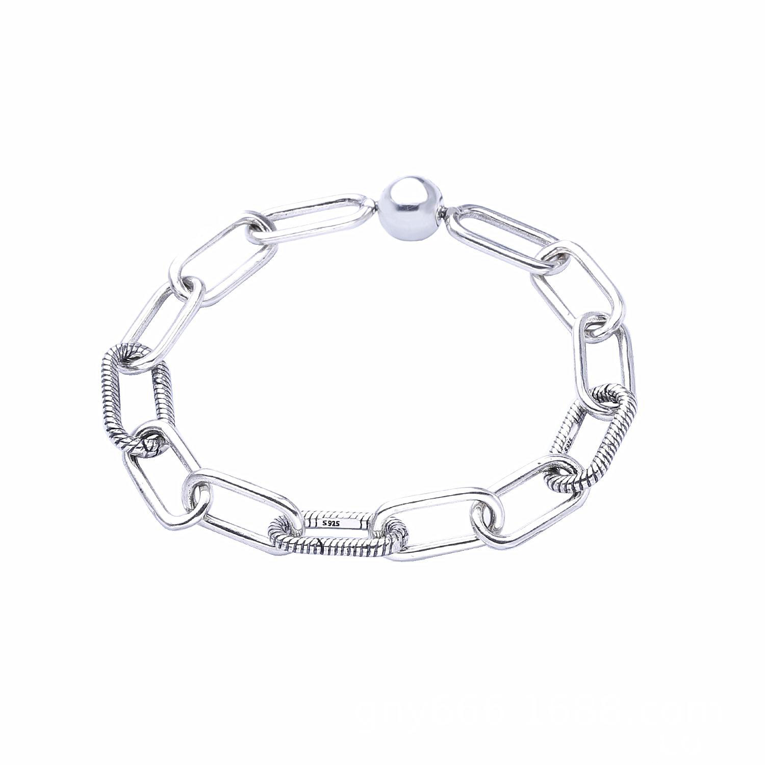 

Wholesale Romantic 925 Sterling Bracelet Silver Style Me Chunky Link Chain Bracelet