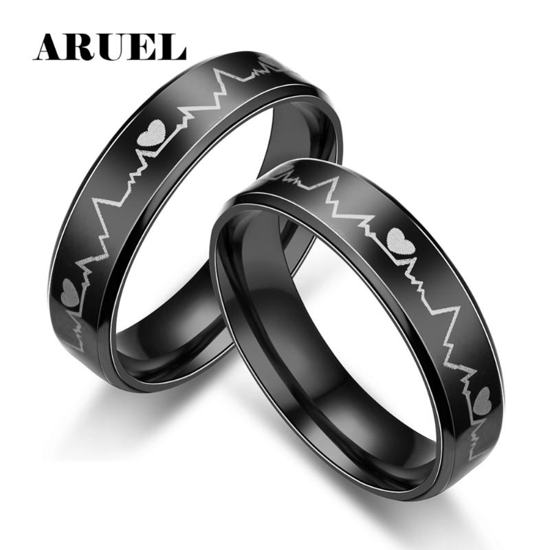 

ARUEL 316l Stainless Steel Rings Fashion Zircon Jewelry for women Party Birthday lovers' Trendy Heart anel vintage men ring