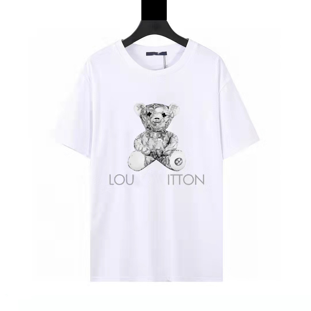 

Mens Letter Print T Shirts 3D Fashion Designer Summer High Quality Top Short Sleeve Tee Men s Clothing Luxury Clothes Paris Street Tees M-XXXL, Ivory