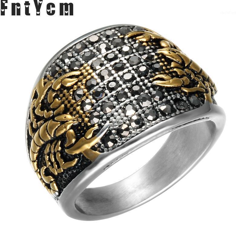 

Cluster Rings Men Scorpio Black Cristal Crystal Punk Stainless Steel Ring For Man Signet Mens Biker Gold Super Cool Scorpion Rings1