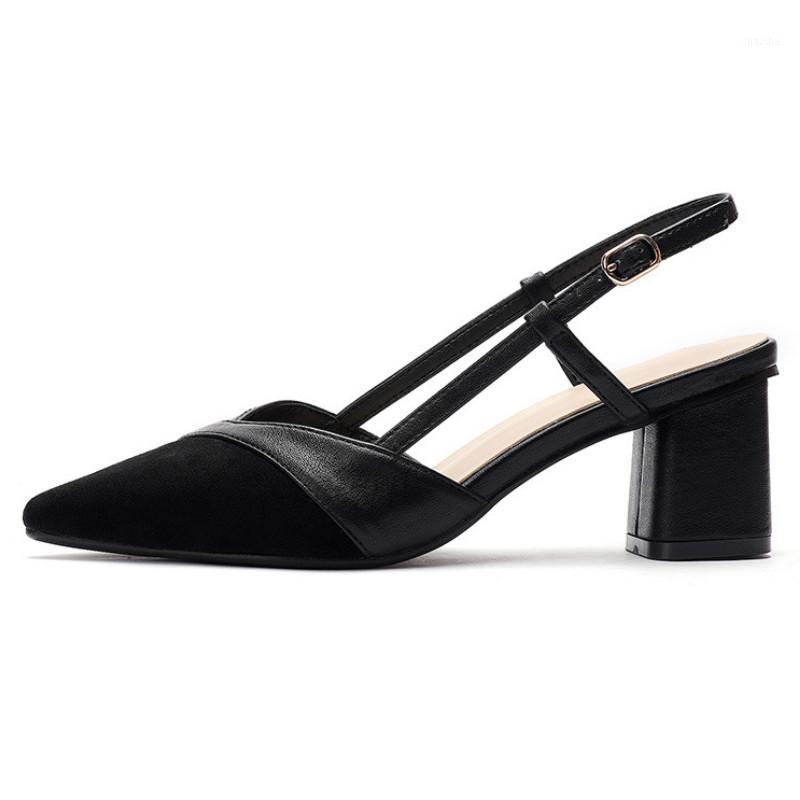 

Women's Sandals Heels Pointed Shallow Mouth High Heels Baotou Back Buckle Women's Shoes High Heel Sandals YZH-FH053-111, Black