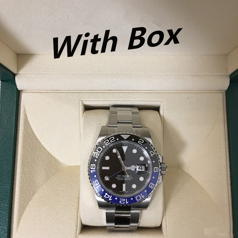 

mens watches 40mm Wristwatch Blue Black Ceramic Bezel Stainless Steel Watch 116710 Automatic GMT Movement Limited Watch orologio, Transport price difference