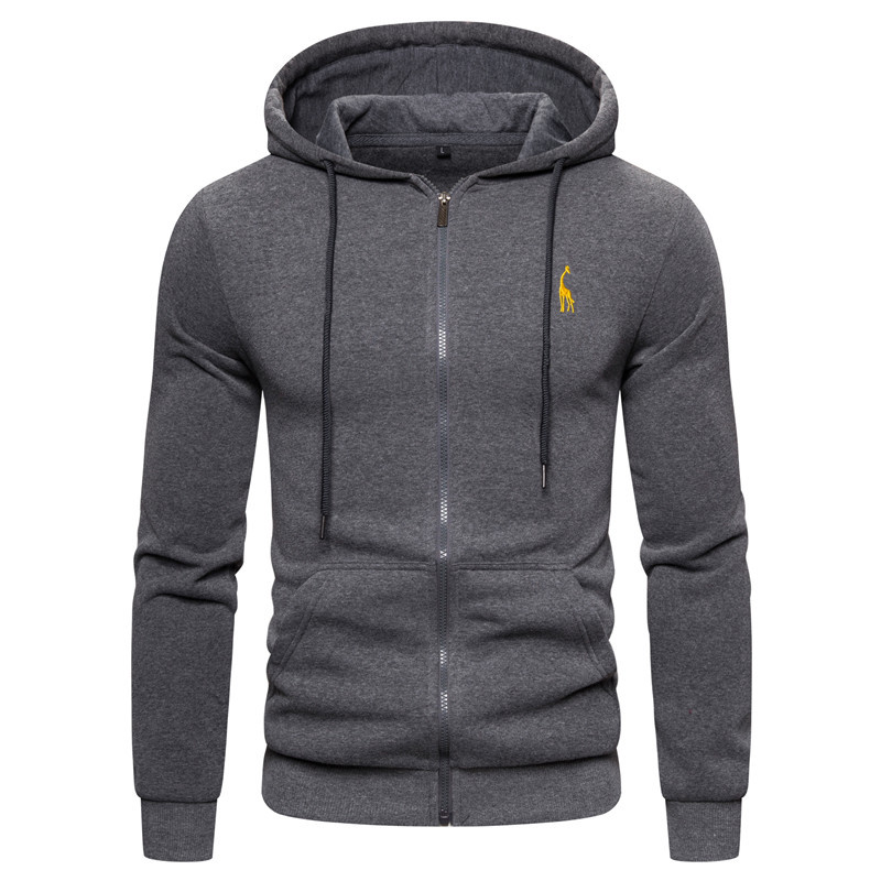

2019 New Autumn Winter Men's Sweatshirts Thick Fleece Hoody Hoodies Men Fashion Brand Cotton Men's Hoodie Coats, Dgrey