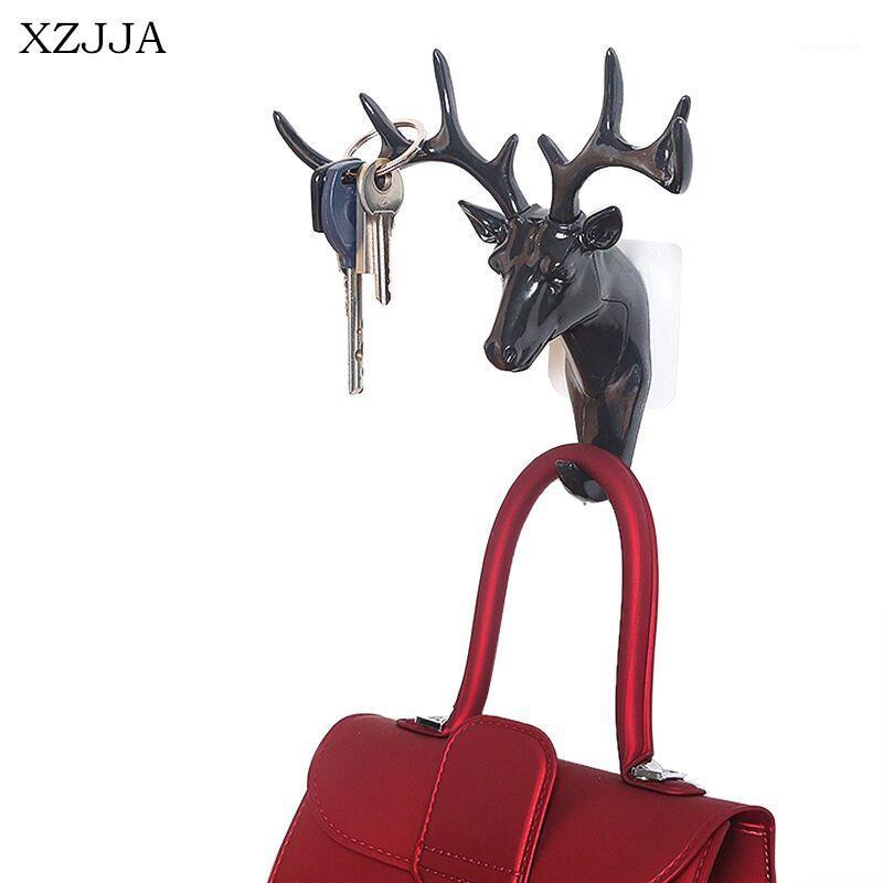 

XZJJA Creative High End Antlers Shape Storage Key Wall Hook Home Wall Decor Adhesive Hooks Bags Watches Bathroom Organize Holder1