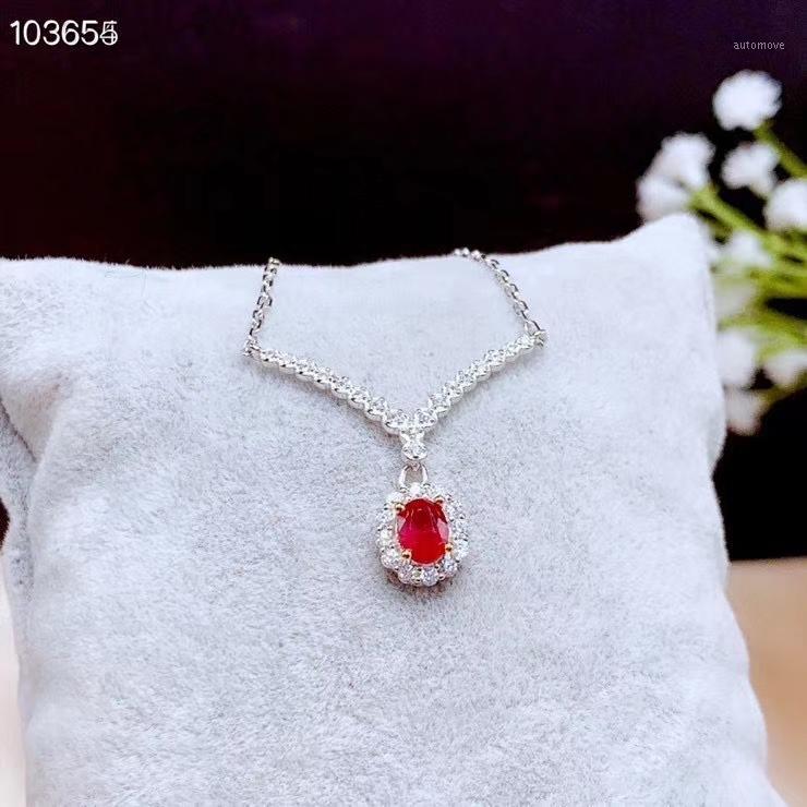 

CoLife Jewelry Fashion Ruby Necklace for Party 4*5mm Natural Ruby Silver Necklace 925 Silver Jewelry Gift for Woman1