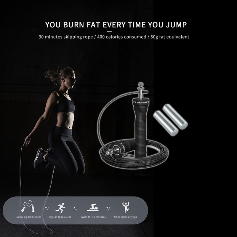 

Steel Jump Rope Anti-Slip Weighted Handle Adjustable Fitness Speed Skipping Rope for Working-out Comfortable Decoration