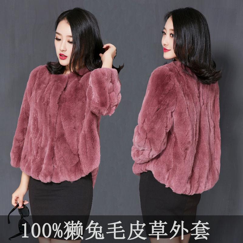 

New Rex Fur Coat Women's Short Loose Large Size Women's Slim Anti-season Fur, Black