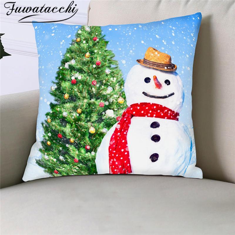 

Fuwatacchi Cushion Cover Christmas Santa Claus Pillow Cover Snowman for Home Decoration Pillowcase Cushion Covers Home Decor, Pc13511