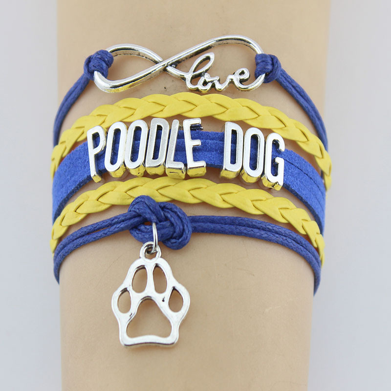 

Infinity Love Poodles Mom Paw Charm Wrap Bracelets Dog Paw Print Charms Animal Bracelet Women&men Bracelets Jewelry