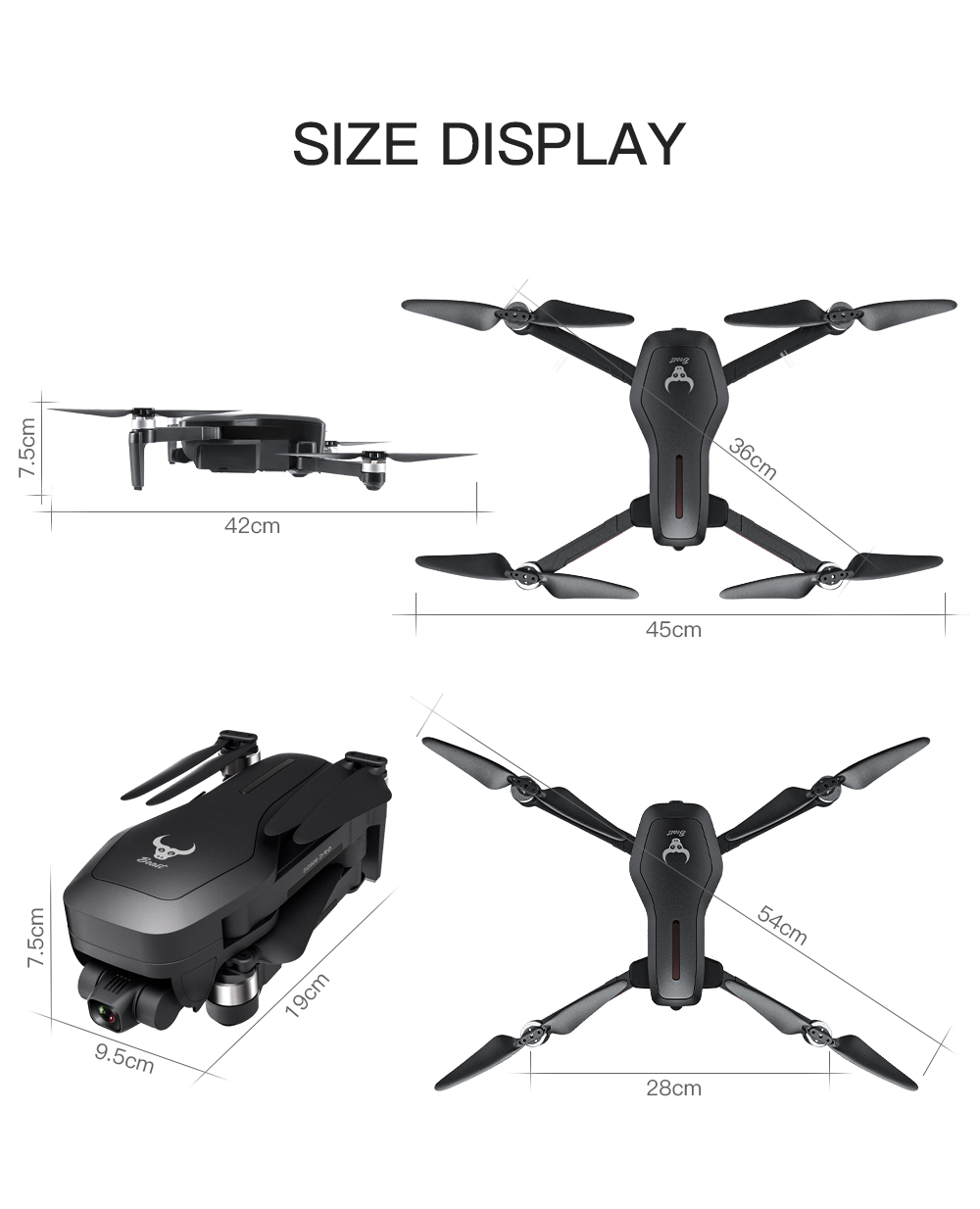 

SG906 Pro 2 Drone 3-axis gimbal with GPS 4K 5G WIFI Dual camera professional ESC 50X Zoom Brushless Quadcopter BEAST RC Dron, Black