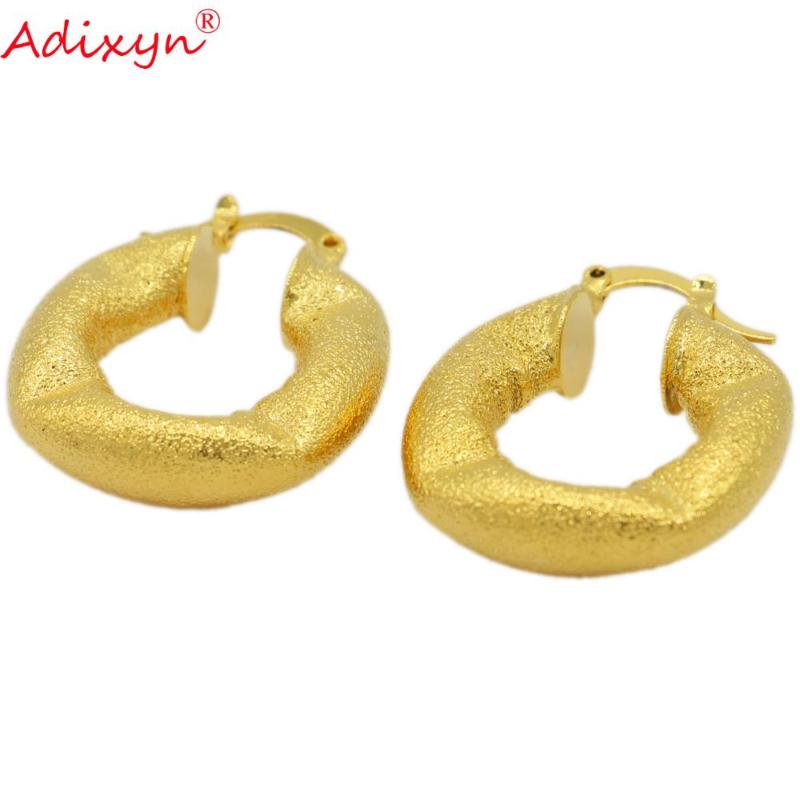 

Adixyn Irregularity Gold Earrings For Women Girls Gold Color Hoop Earring Jewelry African Dubai Items