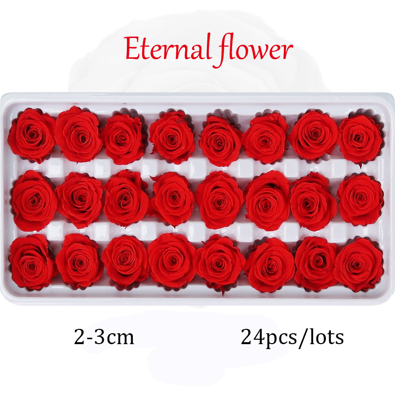 

24pcs Preserved Flowers Rose Immortal Rose Mothers Day DIY Wedding Eternal Life Flower Material Gift Wholesale dried Flower/Box Z1202