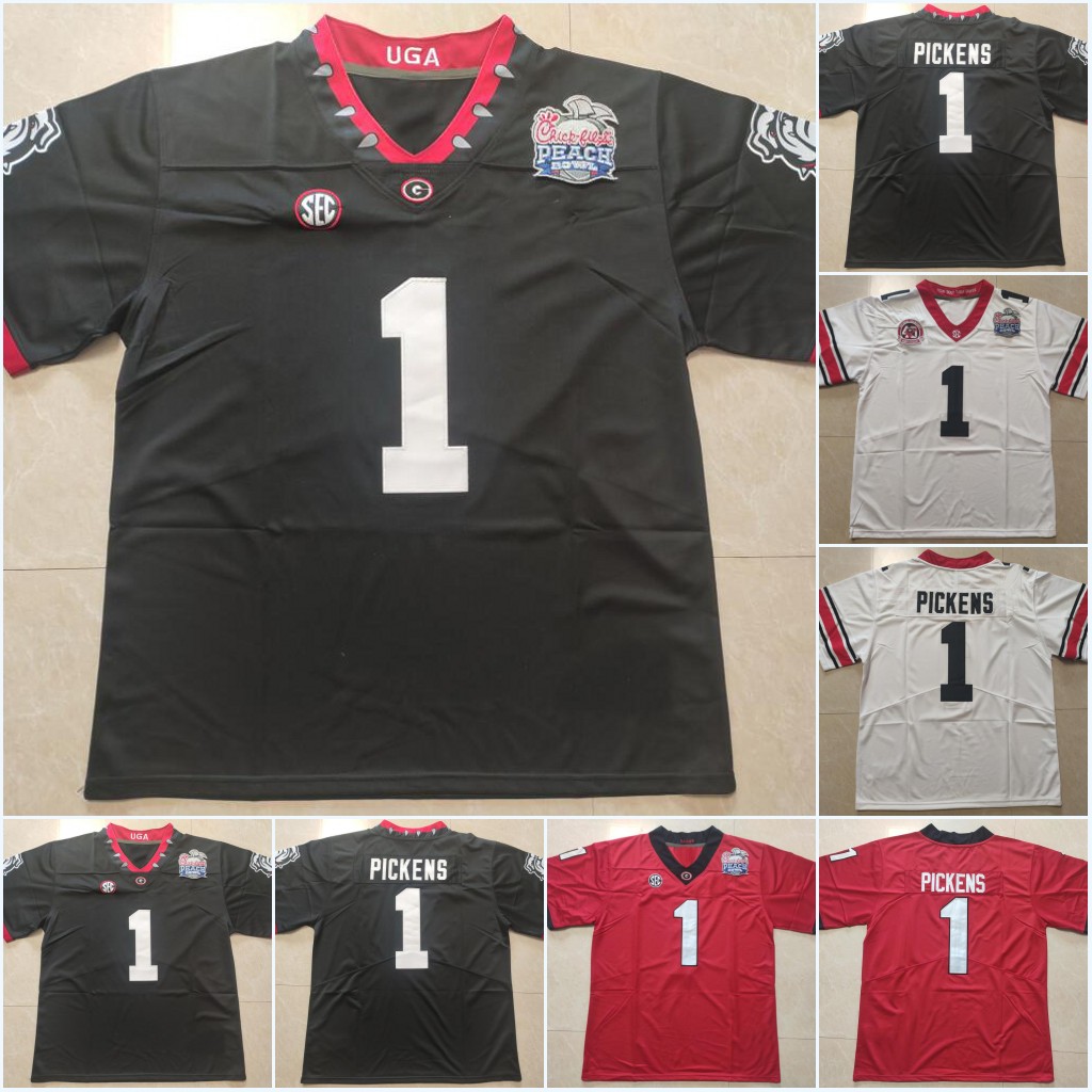 

2021 Chick-fil-A Peach Bowl Patch UGA #18 JT Daniels #1 George Pickens #3 Zamir White #27 Nick Chubb #34 Herschel Walker #13 Azeez Ojulari, Grey