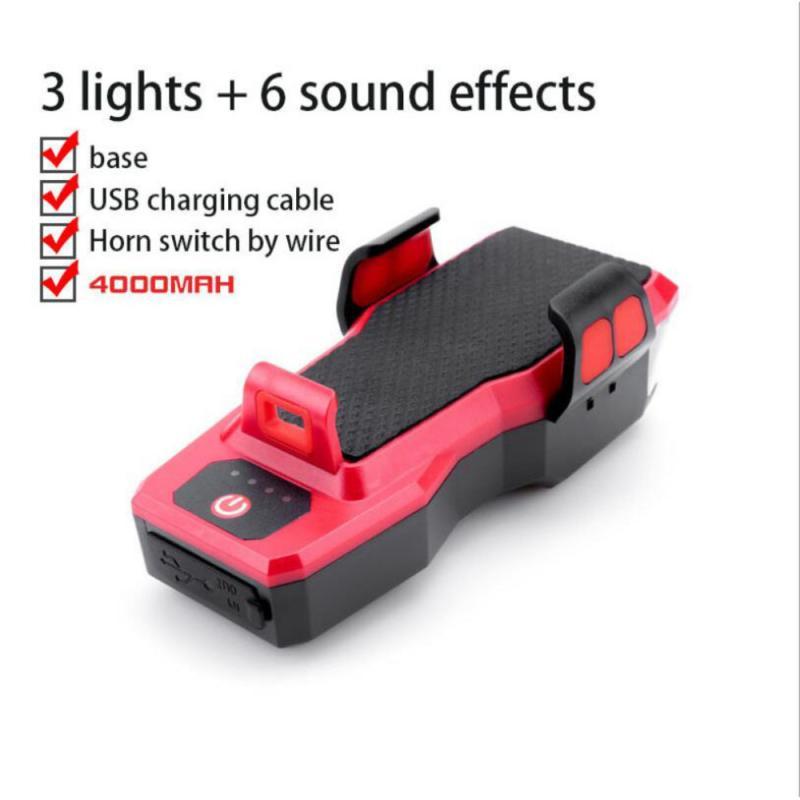 

4 In 1 Multifunction Super Bright Waterproof USB Charging Bicycle Headlights With Horn Mobile Phone Support Headlight Hot Sale