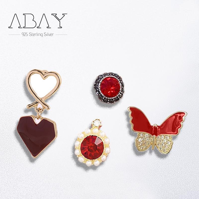 

925 Sterling Silver Pin Red Exquisite Gem Series, Simple and Generous Butterfly Design, Prevent Allergy1