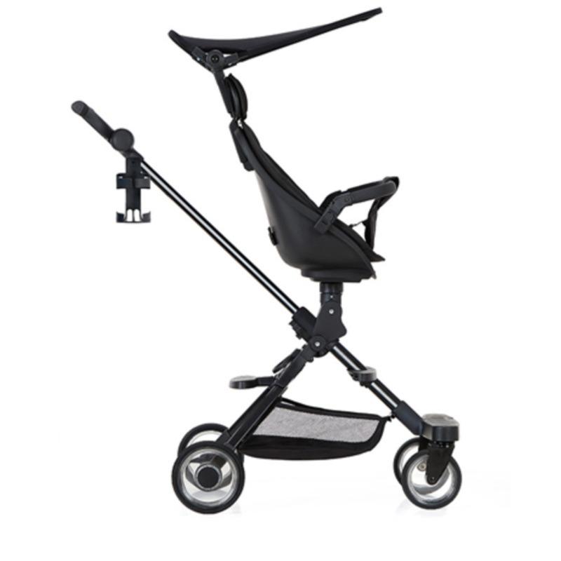 

foldable two-way car baby stroller simple portable children trolley high view black light weight sun shed