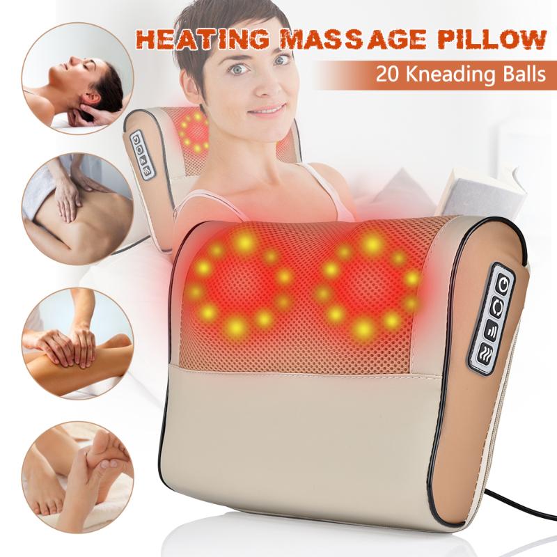

Electric Heating Massage Pillow Hands-Free Shoulder Back Kneading Relaxation Pillow Trigger Point Therapy Cervical Neck Head