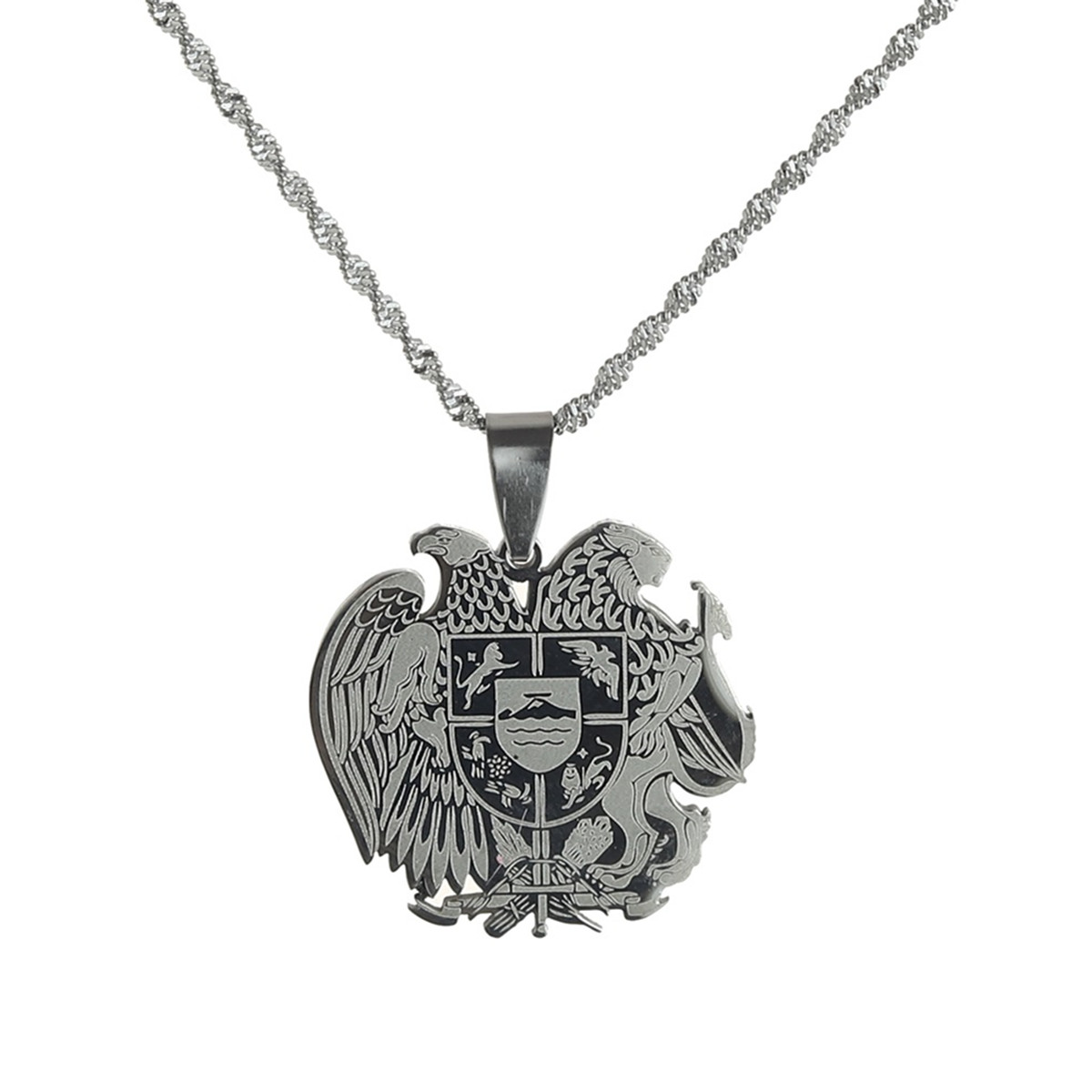 

Stainless Steel Armenian Eagle Pendant Necklaces For Women Men Coat Of Arms Of Armenia Jewelry