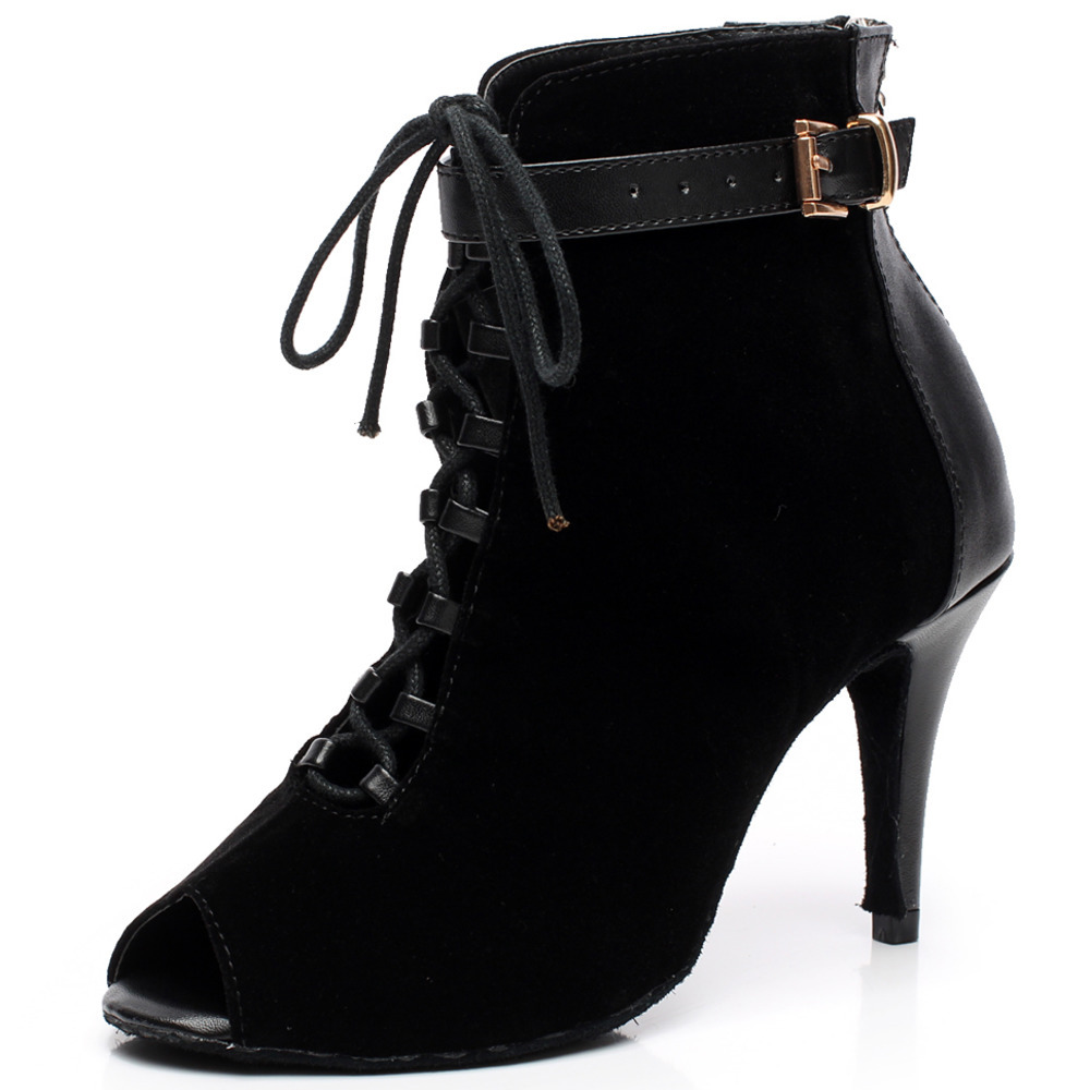 

Practice Ballroom Size High-heel Dancing Woman Buty Shoe Latin Heel Outdoor Boots 6n2t, Two inches heel.