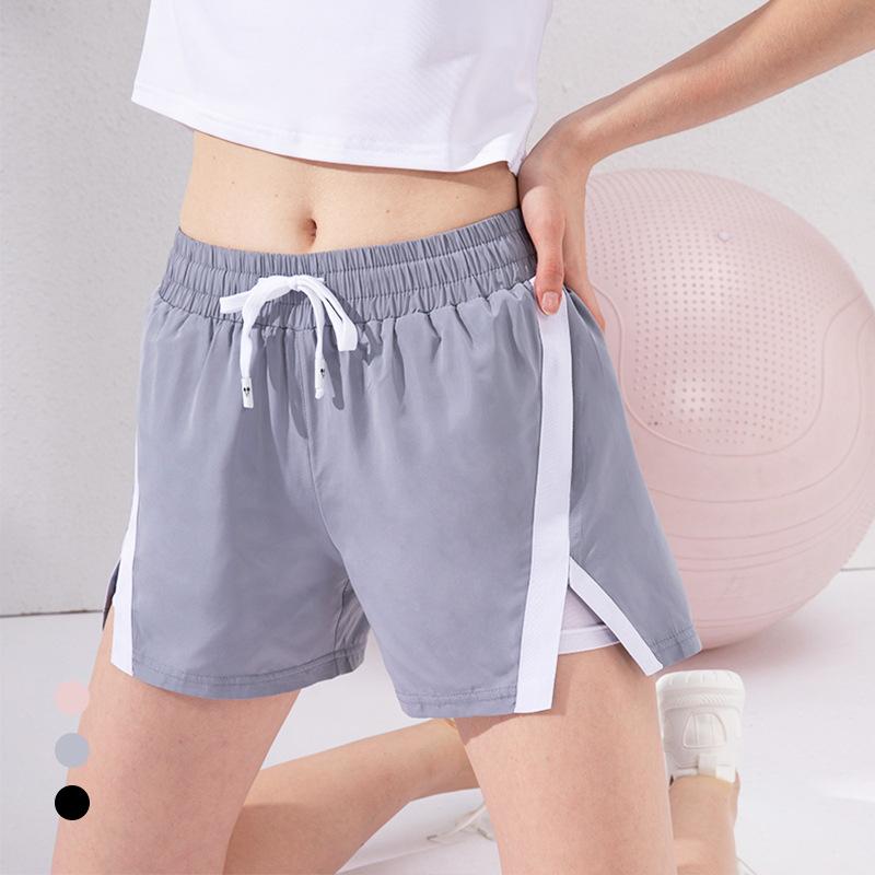 

Online Celebrity Loose-Fit Sports Shorts Women's Anti-Exposure Sale Gym Running Outer Wear Quick-Dry Mock Two-Piece Yoga Shorts, Overbearing black
