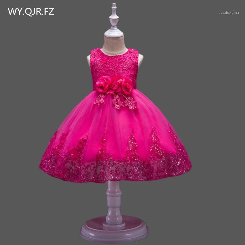 

BH575M#Ball Gown rose Flower girl dress lace performance Small host costumes Children's garments cheap wholesale dress in China1, Pink