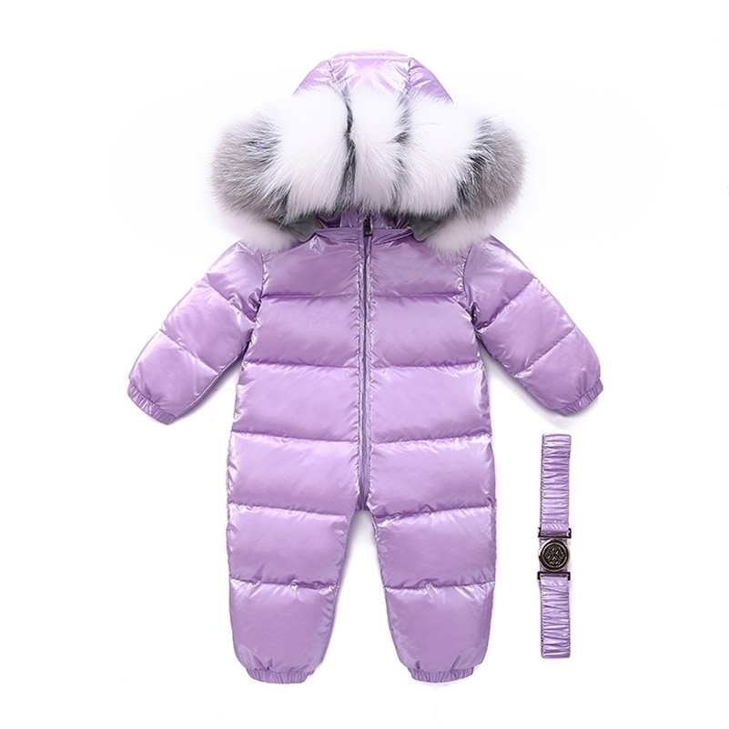 

Kids Winter Duck Down Jumpsuit -30 Degree Russian Baby Boy Outerwear Thicken Jacket Waterproof Snowsuit Romper Toddler Coat Girl 201102, White