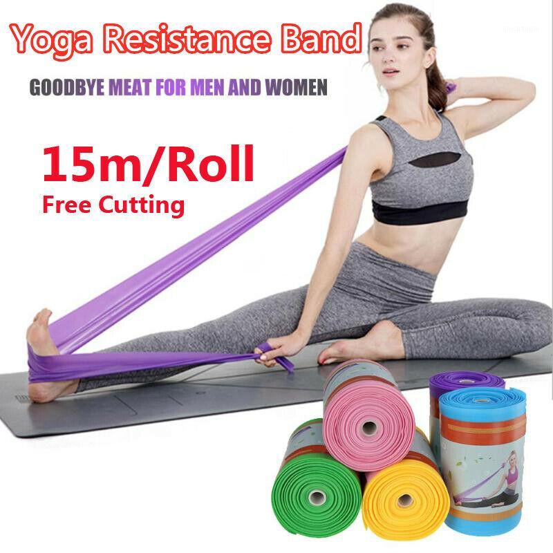

15M FREE CUTTING Resistance Loop Bands Elastic Strength Yoga Fitness Exercise1, Blue