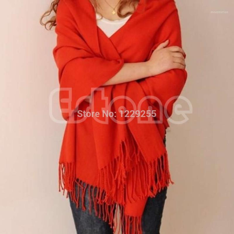 

Wholesale- 1pc Women Pure Imitation Cashmere Scarf Wool Blend Long Scarf Tassels Warm Scarves Winter Warm Soft Wrap Shawl New1