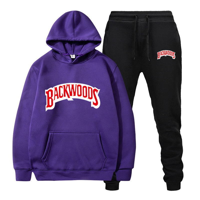 

2021 New Marca Moda Backwoods Conjunto l Dos Homens Cala Grosso Quente Agasalho Roupas Esportivas Capuz Fatos Treino M2L0, Blackdba