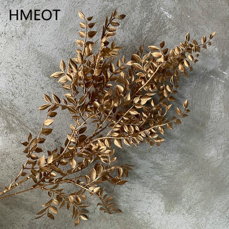 

Decorative Flowers & Wreaths Large 100cm Plastic Golden Sandalwood Leaf Artificial Plants Potted Eucalyptus Wedding Garden Home Decor Green