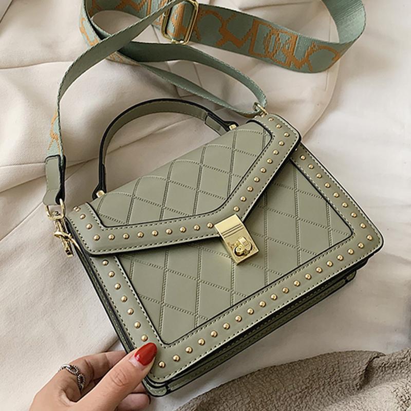 

Diamond Lattice PU Leather Shoulder Bags Designer Luxury Handbags High Quality Lady Crossbody Bag Fashion Lock Design HandBag, Black