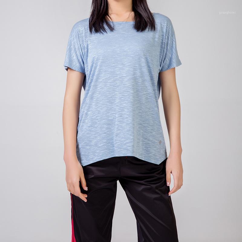 

Summer Sports Blouse Slimming Quick Dry Fitness Sweat Absorbent T-shirt Running Training Yoga Clothes Workout Loose Tops T-shirt1, Black