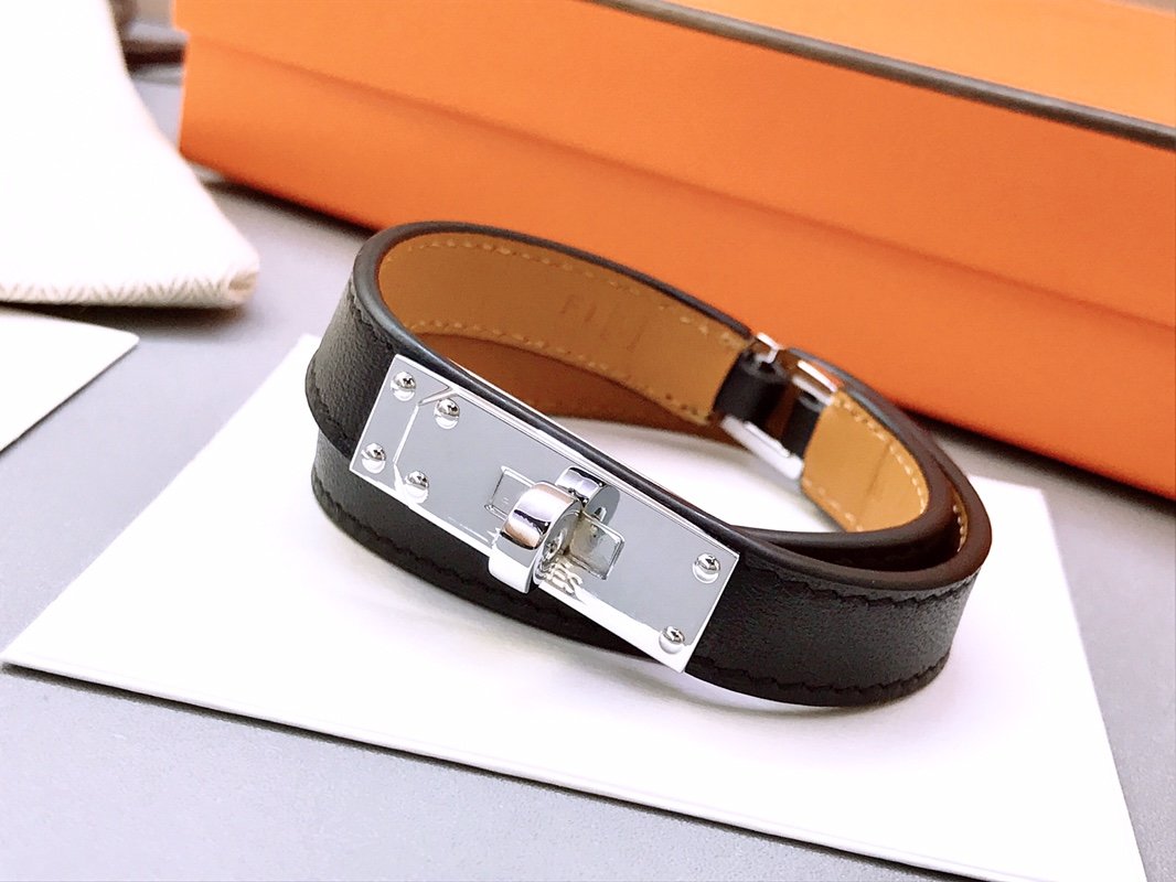 

Wholesale H belt buckle two-layer leather kell designer bracelets bangle for mens and women party couples lovers gift luxury jewelry