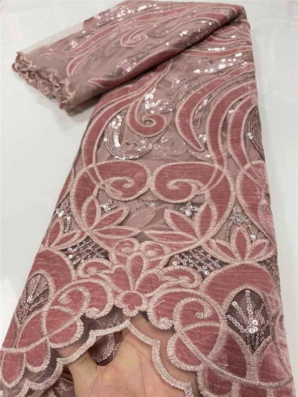 

Ribbon African Velvet Lace Fabric Sequins 2021 High Quality Material French Bridal Nigerian Fabrics YA2668B-61