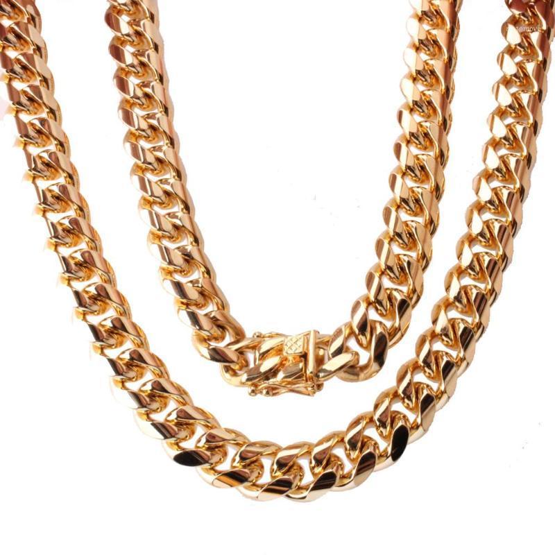 

Hip Hop 15 MM wide Stainless Steel Cuban Miami Chain Necklaces Big Heavy Round Link Chain for Men Rock jewelry Gift1