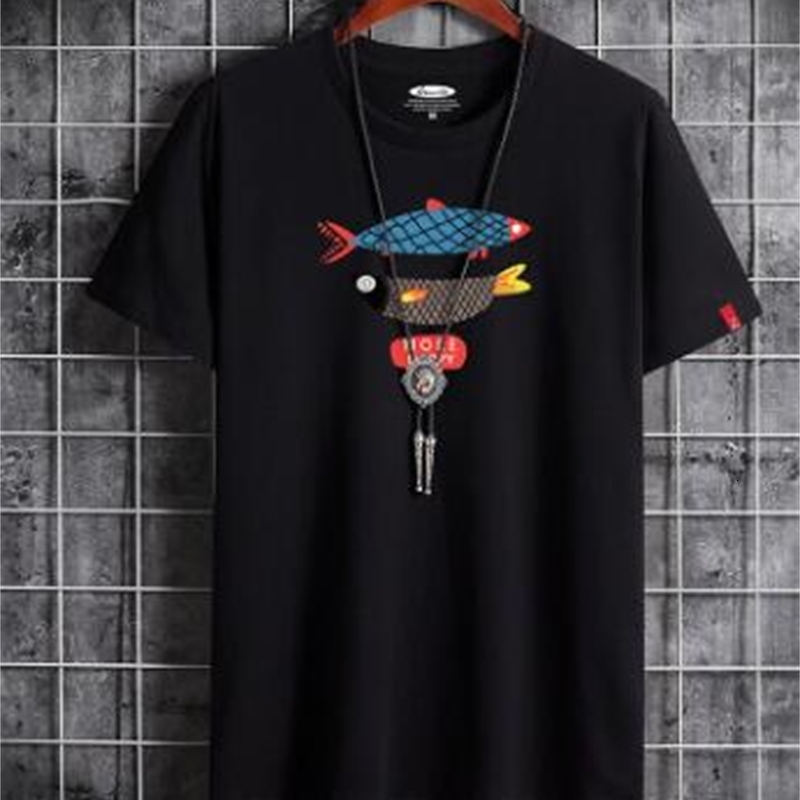 

Latest 2021 Fish Outdoor T-shirt Man Cool Print Short Men Lq01p Yrhg, 4br
