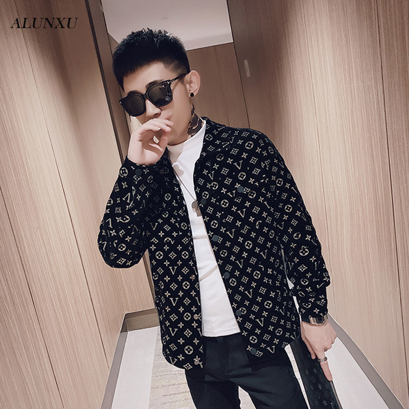 

2021 New Autumn Printed Male Fashion Fine Jacket Cute Guy Spirit Loose Joker Coat LRKT, Plus
