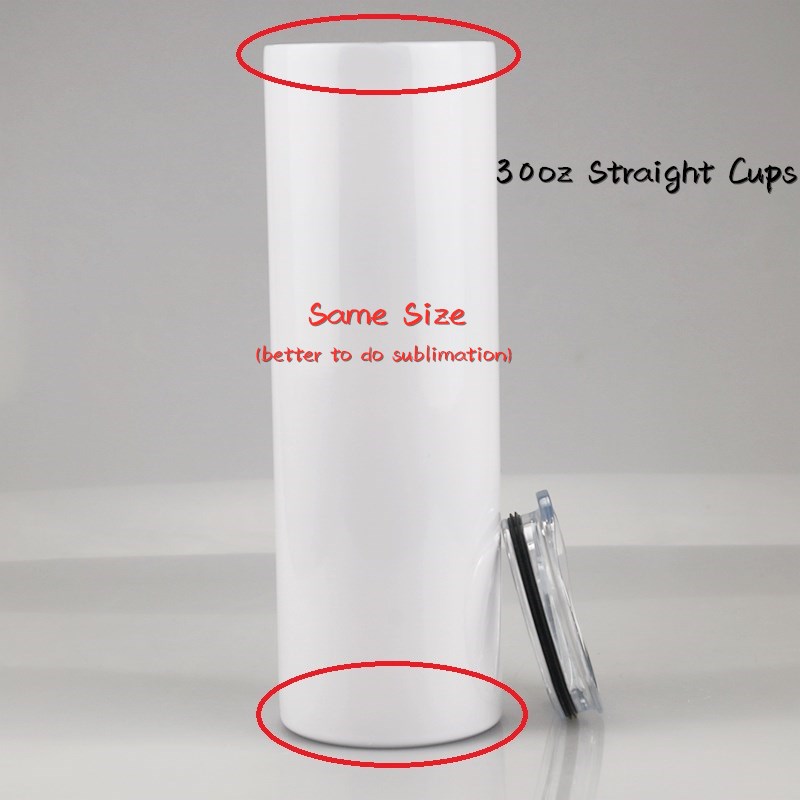 

DIY Sublimation 30oz Straight Cups with Lid Straw Stainless Steel Blank Skinny Tumblers Double Walled Insulated Vacuum Slim Water Bottles, White