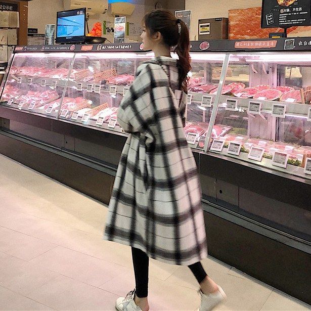 

2021 New Shirt Chess Woman Spring Leisure Fashion Size Long Sleeves Over Knee Jacket 3DP5, Black