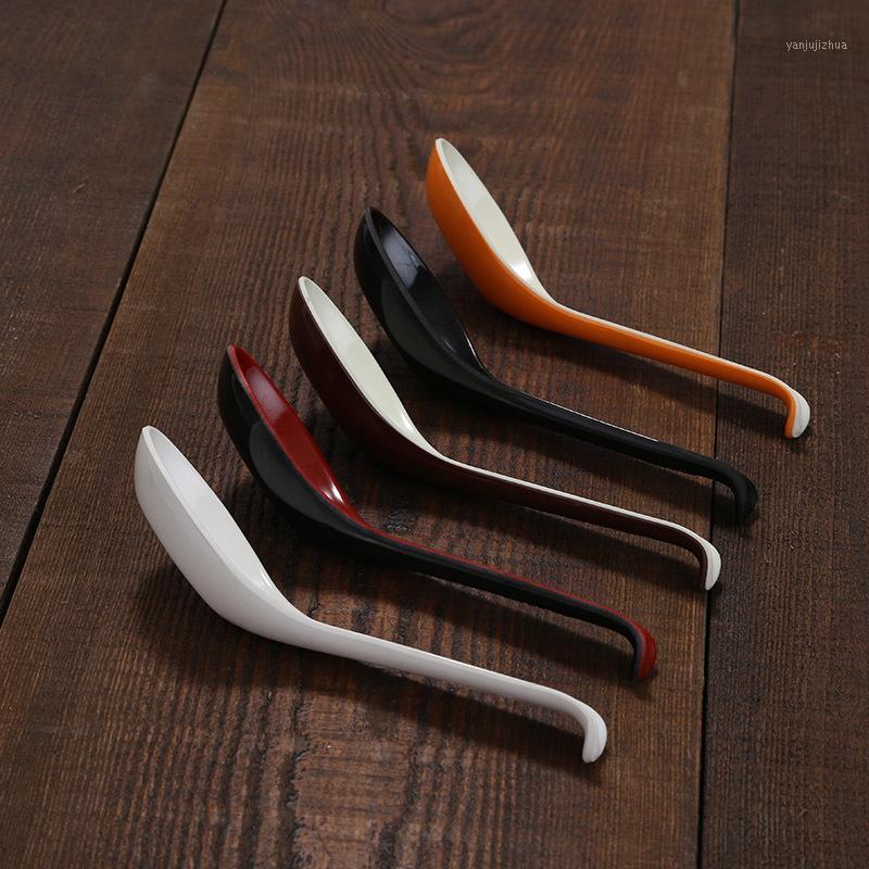 

Hotel plastic spoon household colored melamine long handle hook Japanese ramen spicy hot commercial soup noodle spoon 10pcs1