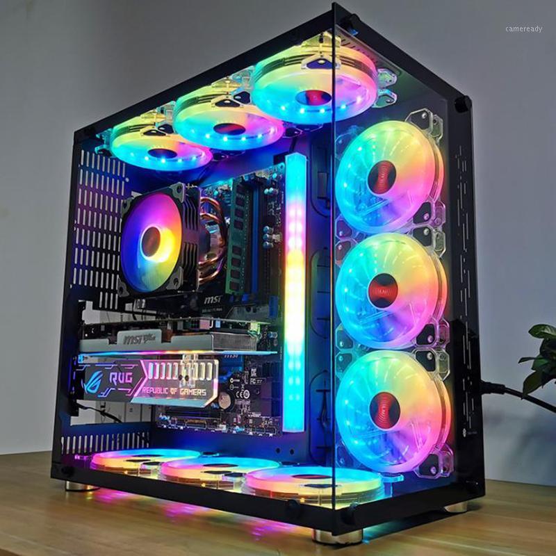 

12cm Silent Symphony Luminous Crystal Clear Computer Cooling Fan RGB Fan Case1