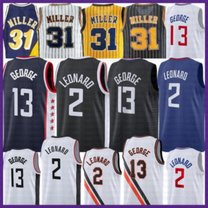 

2021 New Kawhi Basketball Jersey 2 Leonard Mens Paul 13 George Mesh Retro Reggie 31 Miller Victor 4 Oladipo Brown, Mens jersey