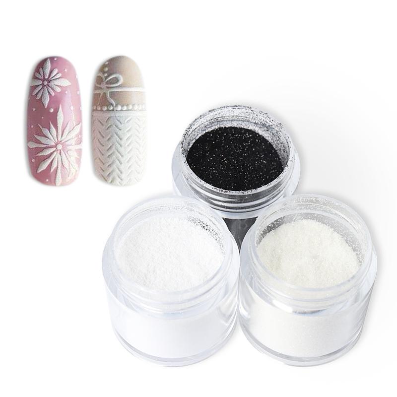 

3 Colors Shiny Snow Sugar Glitter Nail Powder Christmas Nail Art Decorations DIY Manicure Sweater Yarn White Candy Dust powder