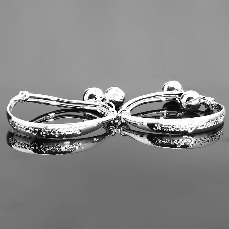 

Adjustable Baby Children 925 Sliver Bell Bracelet Gift 42MM For Kids Birthday Gifts
