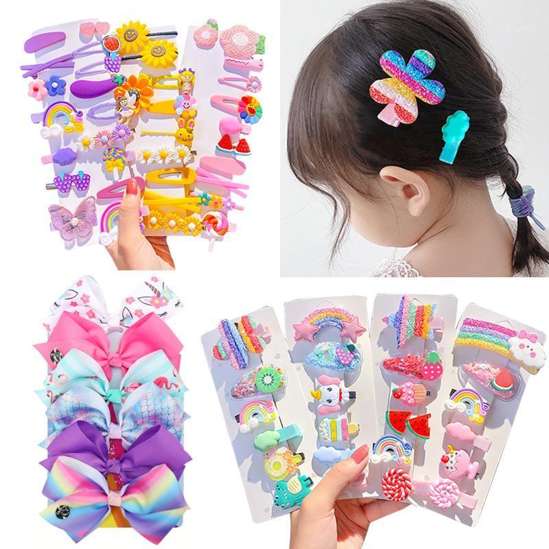 

Colorful Cute Bowknot Cartoon Fruit Hair Clips for Kids Girls Elastic Hair Bands Rubber Ropes Fashion Headwear Accessories1, 6pcs as picture