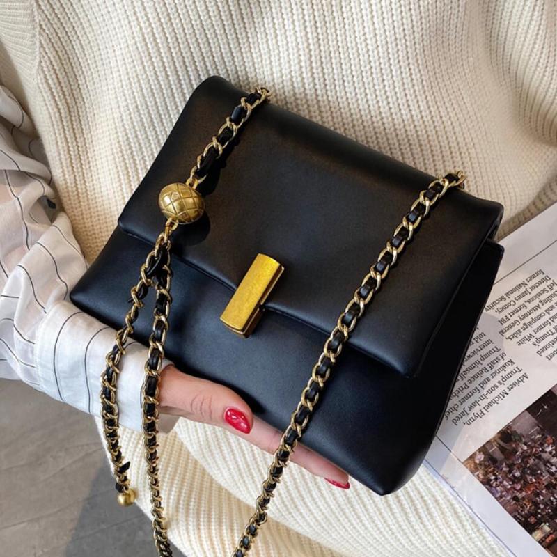 

Elegant Female Square Crossbody bag 2021 Fashion New Quality PU Leather Women's Designer Handbag Chain Shoulder Messenger Bag, Beige