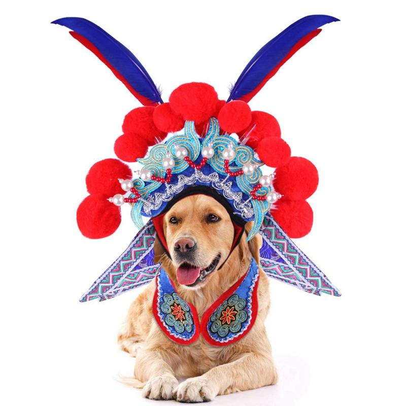 

Funny Pet Clothes Cosplay Chinese Traditional Drama Clothing Dog Cat Halloween Party Cute Costume Clothing For Small Medium Dog, Red
