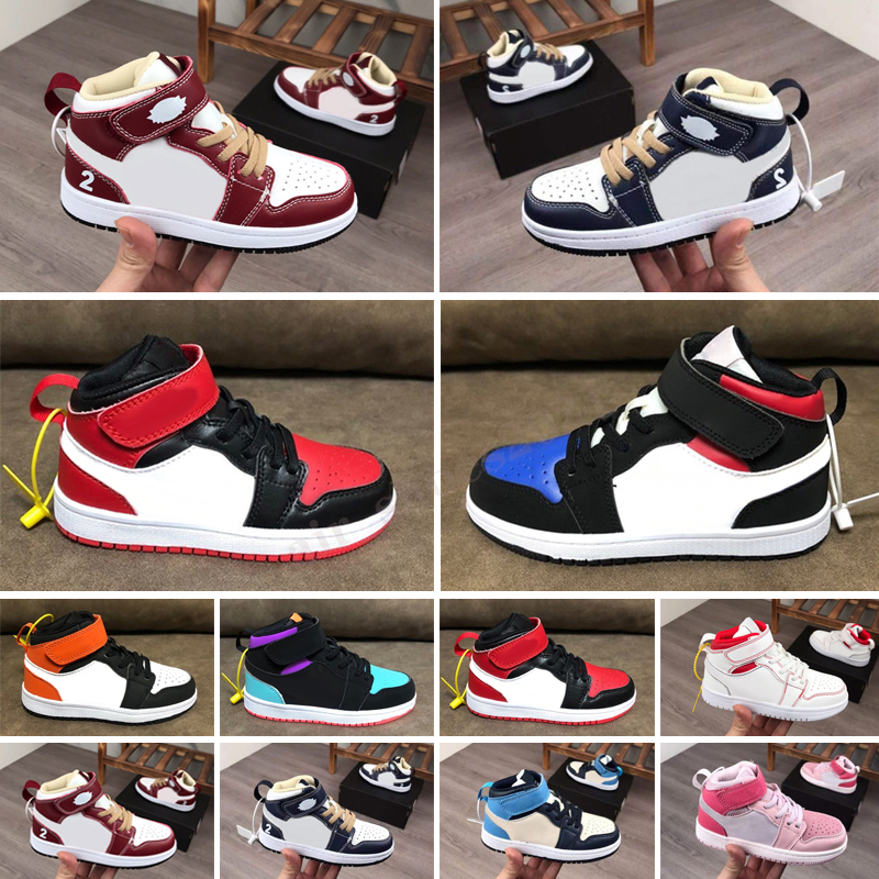 

High Quality 1 1s Kids Basketball Shoes Twist Obsidian Digital Pink Kid Toddlers Boys Girls Sports Sneakers Retro Trainers, Color 9